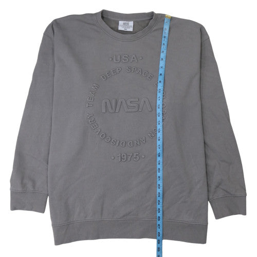 Men’s Grey NASA USA Logo Pullover Sweatshirt 2XL Regular Fit