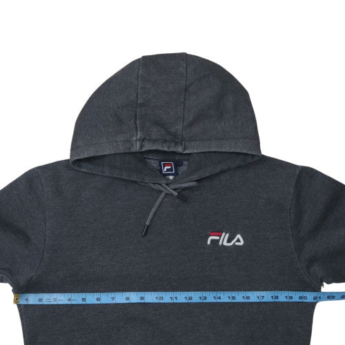 Fila Mens Black Pullover Hoodie Sweatshirt Size S Cotton Blend