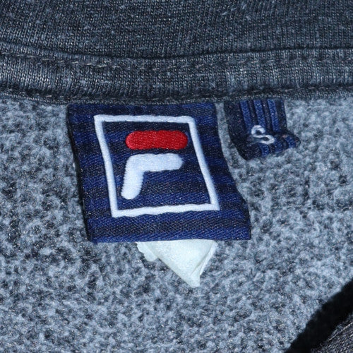 Fila Mens Black Pullover Hoodie Sweatshirt Size S Cotton Blend