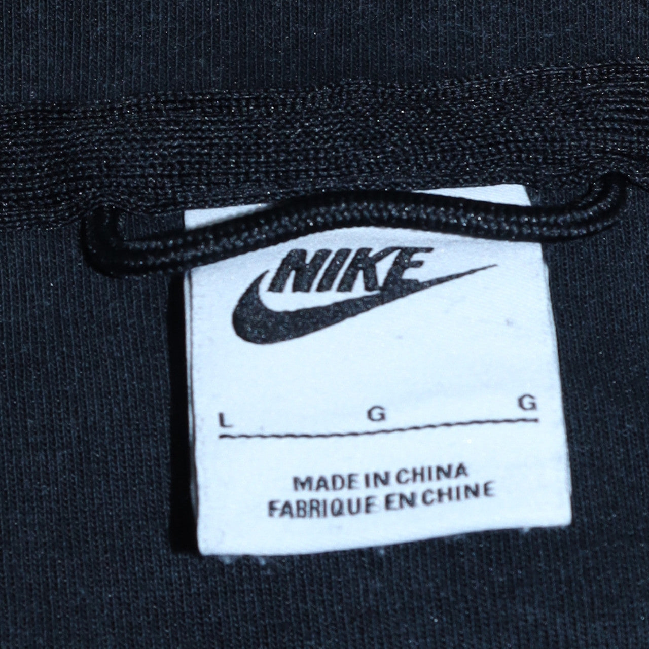 Nike Men's Black Full Zip Fleece Hoodie L Regular Fit