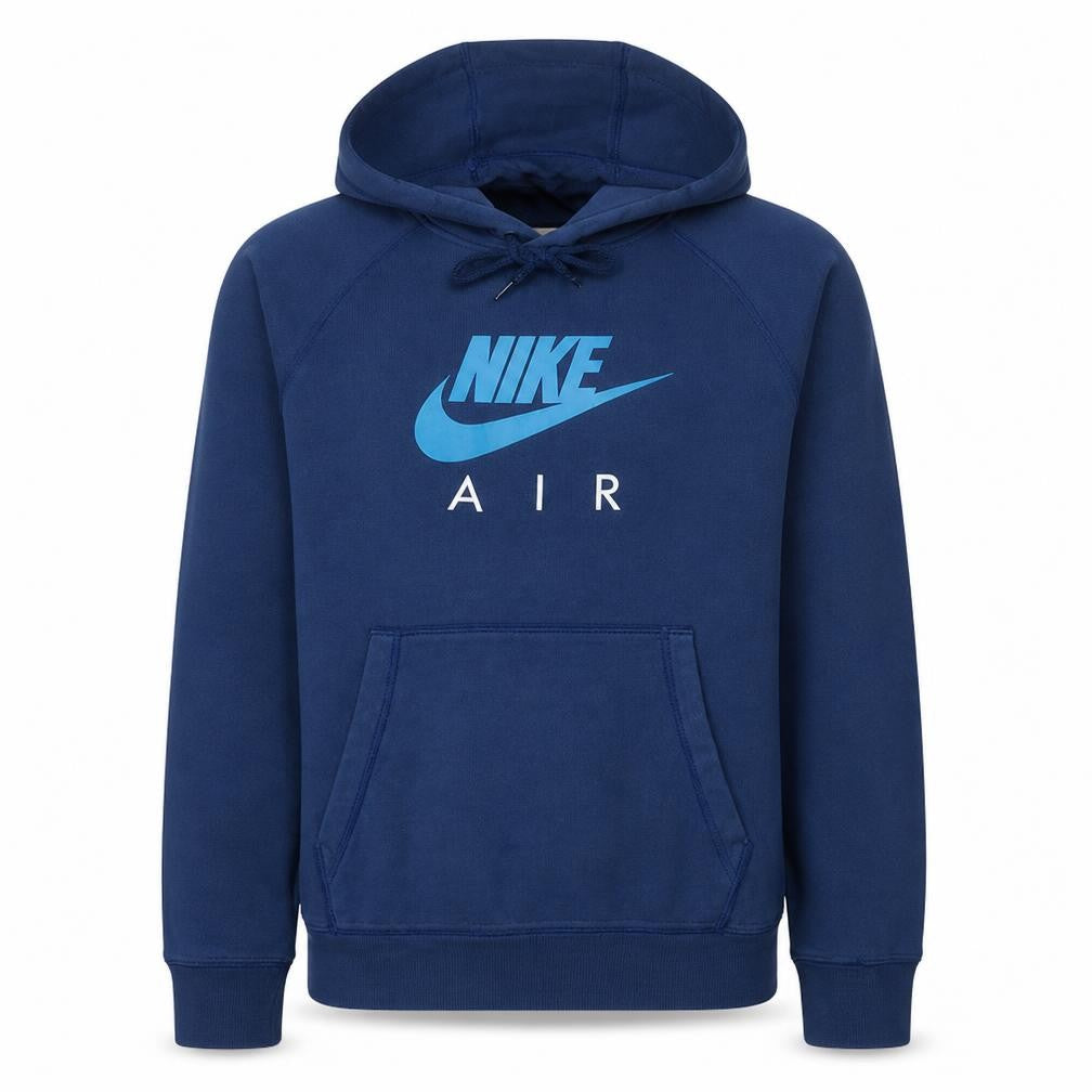 Front view of Nike Men Blue Pullover Hoodie Small Fleece Graphic Sportswear