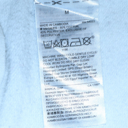 GAP Women White Pullover Hoodie Medium Cotton Blend Logo Casual