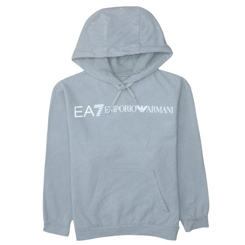 Emporio Armani EA7 Men's Grey Pullover Hoodie Size S Logo Sweatshirt