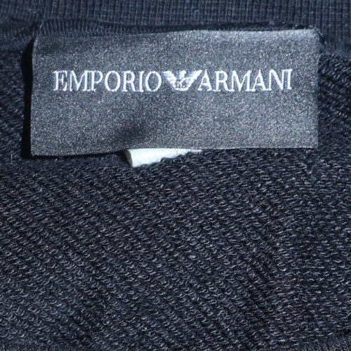 Emporio Armani Men's Black Sweatshirt Medium Embroidered Logo Pullover