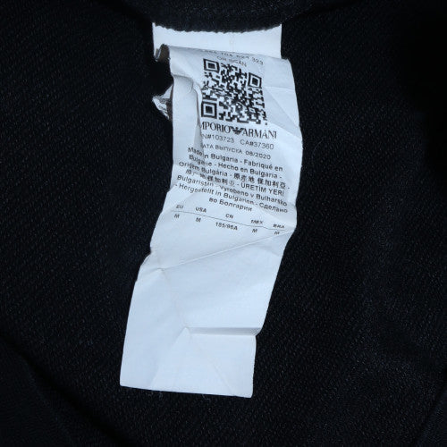 Emporio Armani Men's Black Sweatshirt Medium Embroidered Logo Pullover