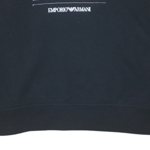Emporio Armani Men's Black Sweatshirt Medium Embroidered Logo Pullover