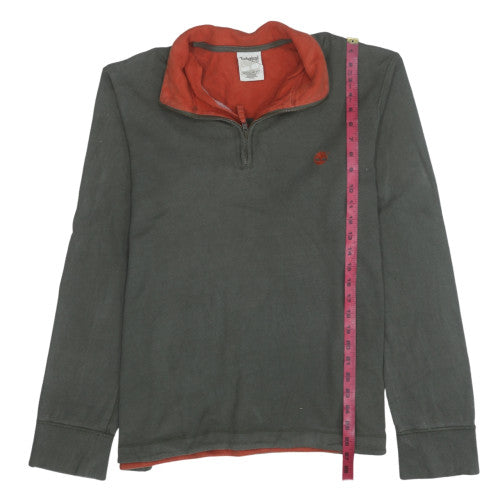 Timberland Men's Green 1/4 Zip Fleece Pullover Sweatshirt L