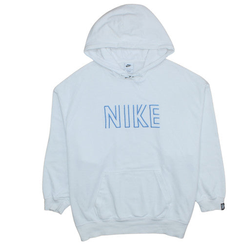 Nike Men's White XS Pullover Hoodie with Blue Logo