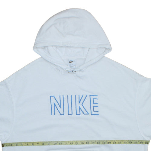 Nike Men's White XS Pullover Hoodie with Blue Logo