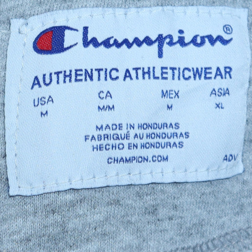 Champion Men's Grey Pullover Hoodie M Regular Fit Sportswear