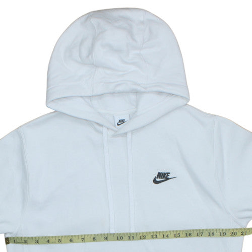 Nike Women White Small Pullover Hoodie Sweatshirt Cotton Blend