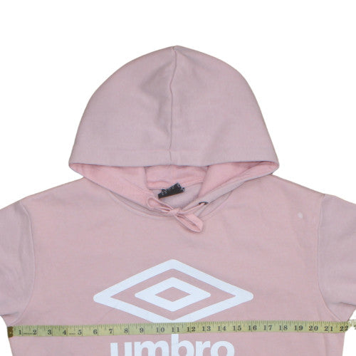 Umbro Womens Pink Pullover Hoodie Medium Cotton Blend Casual