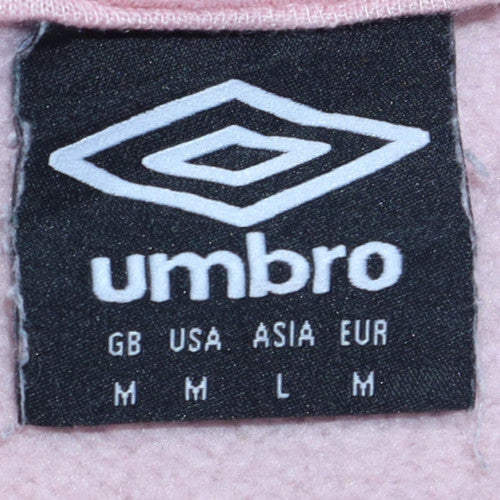 Umbro Womens Pink Pullover Hoodie Medium Cotton Blend Casual
