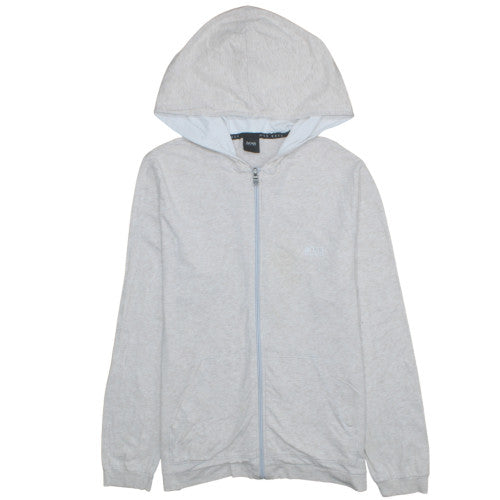 Hugo Boss Women Grey Full Zip Hoodie Sweatshirt Size M