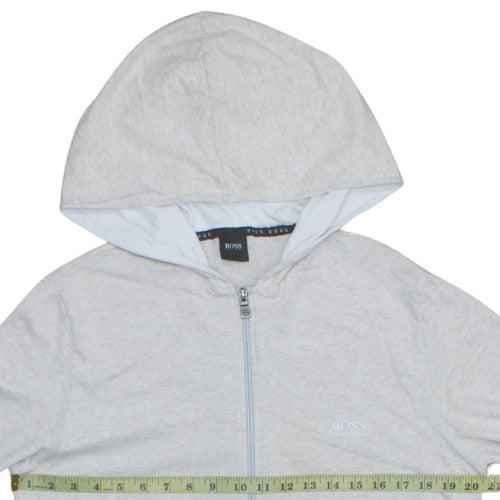 Hugo Boss Women Grey Full Zip Hoodie Sweatshirt Size M