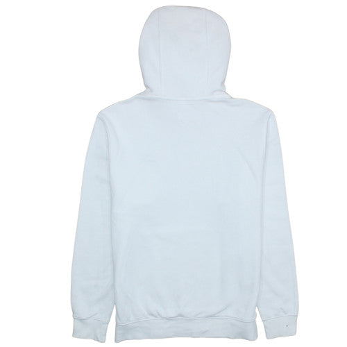 Nike Womens White Pullover Hoodie Small Logo Fleece Sweatshirt