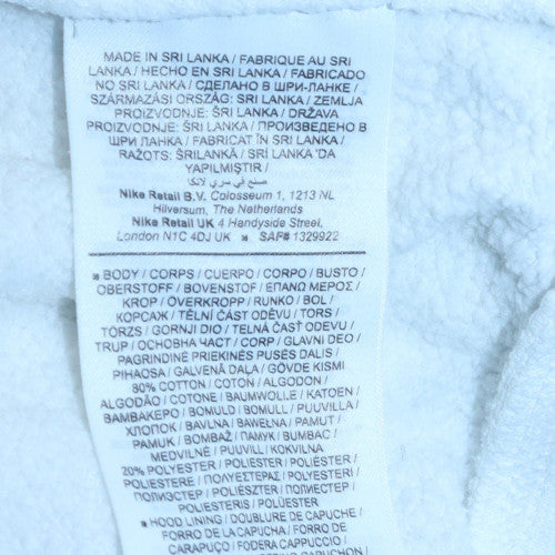 Nike Womens White Pullover Hoodie Small Logo Fleece Sweatshirt