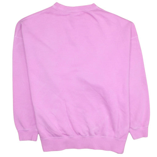 Nike Women Pink Crew Neck Pullover Sweatshirt S Logo Print