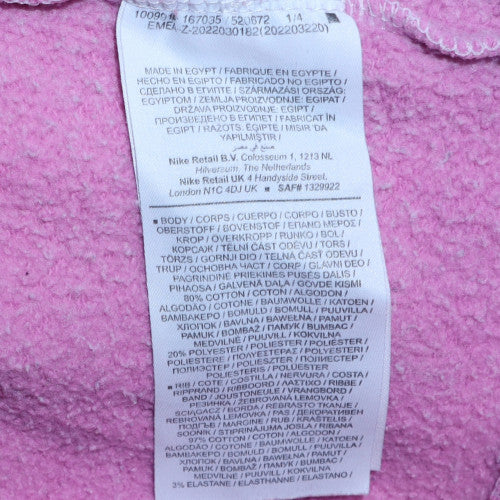 Nike Women Pink Crew Neck Pullover Sweatshirt S Logo Print