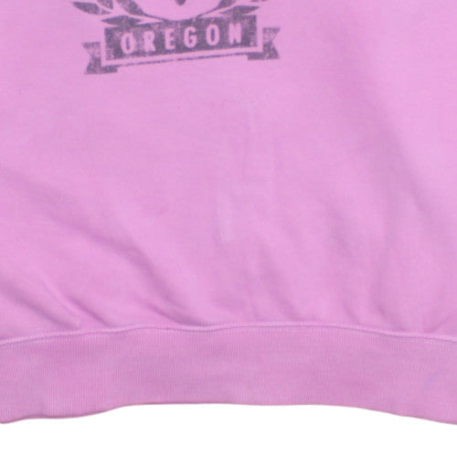 Nike Women Pink Crew Neck Pullover Sweatshirt S Logo Print