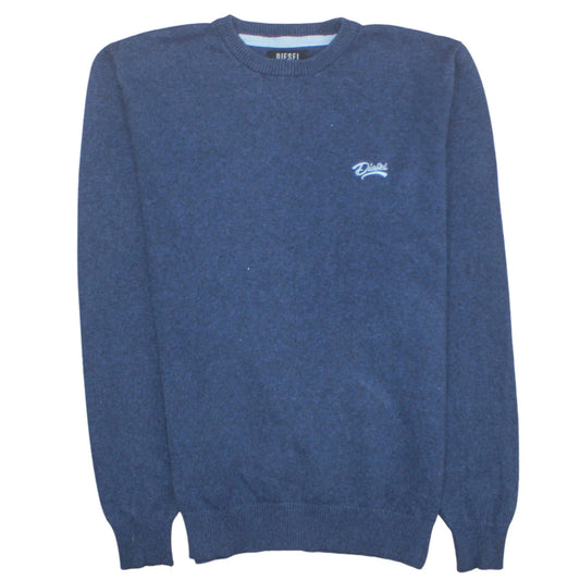 Diesel Mens Blue Crew Neck Knit Pullover Jumper Size M