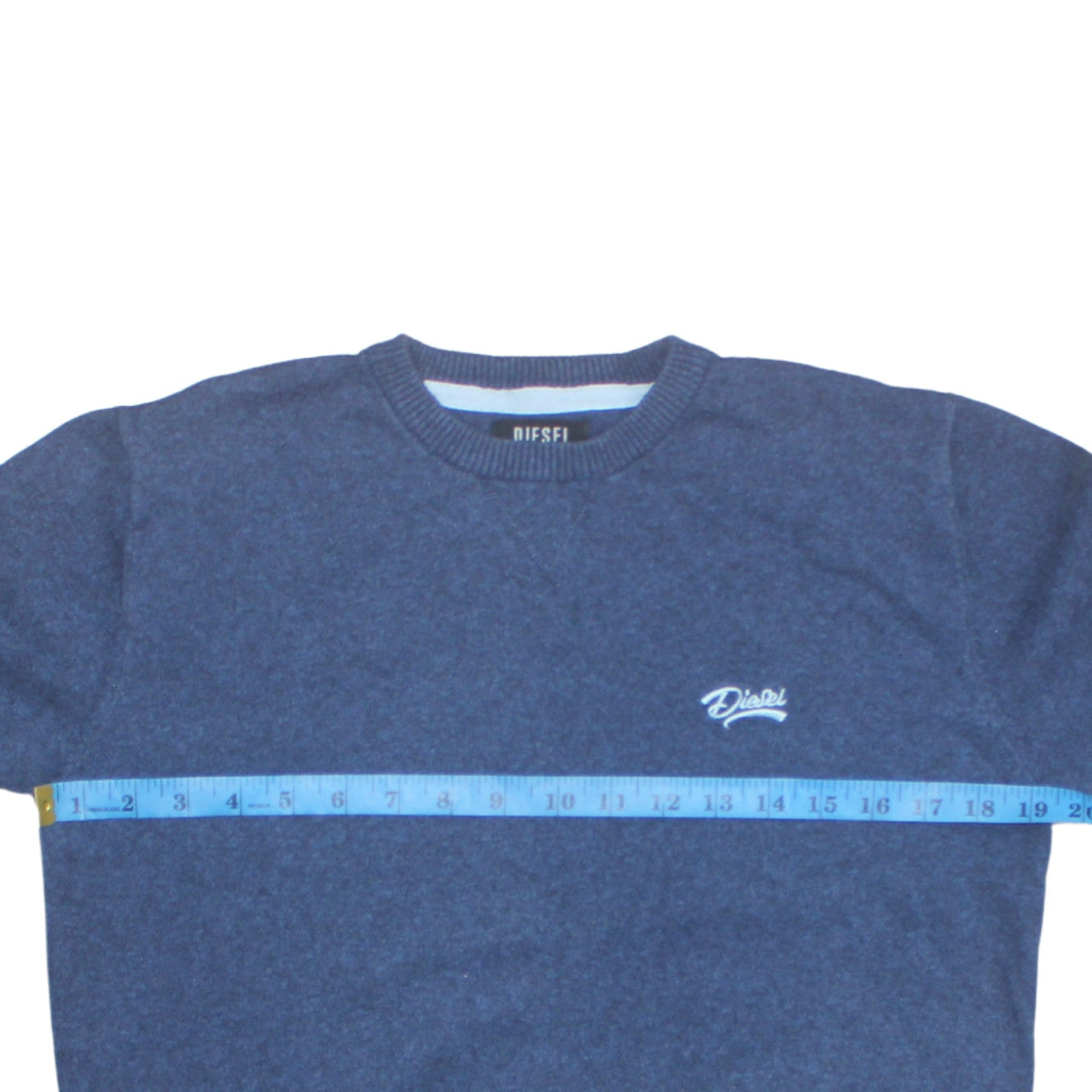 Diesel Mens Blue Crew Neck Knit Pullover Jumper Size M