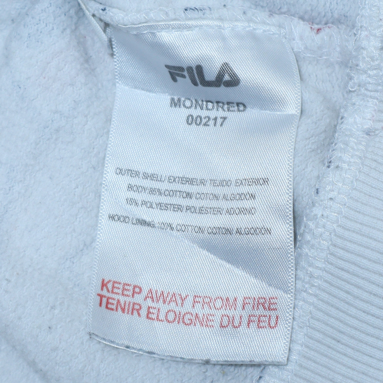 Fila Womens White Multicolour Logo Print Pullover Hoodie Size L