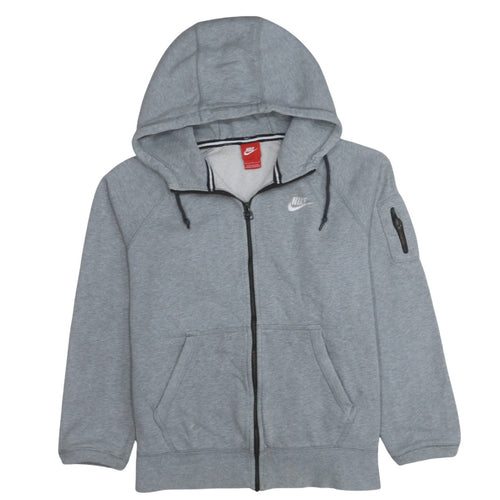 Nike Men's Grey Full Zip Hoodie Size L Regular Fit Fleece