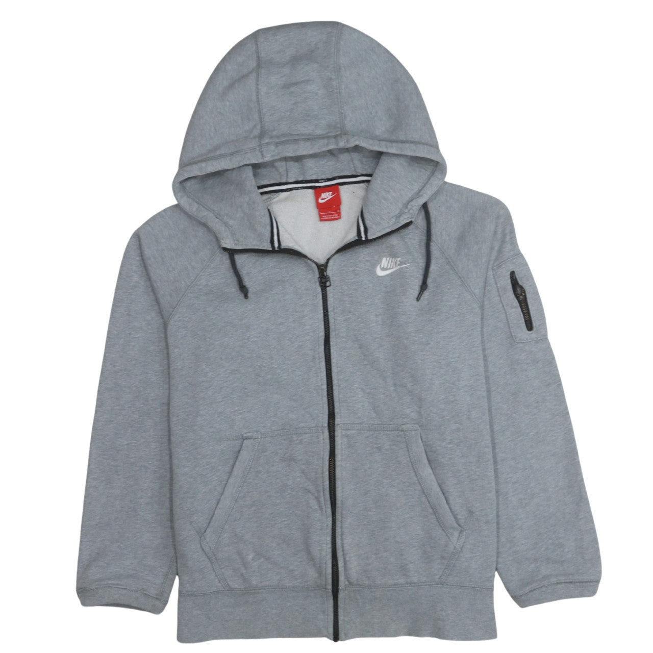 Nike Men's Grey Full Zip Hoodie Size L Regular Fit Fleece