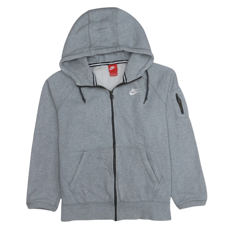 Nike Men's Grey Full Zip Hoodie Size L Regular Fit Fleece