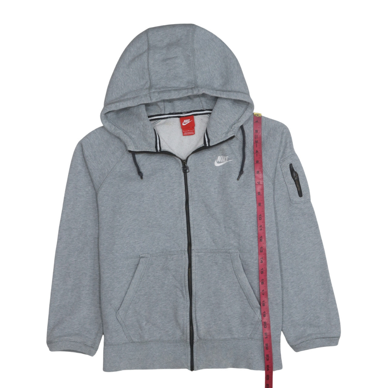 Nike Men's Grey Full Zip Hoodie Size L Regular Fit Fleece