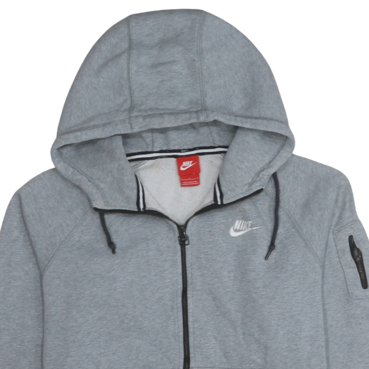 Nike Men's Grey Full Zip Hoodie Size L Regular Fit Fleece