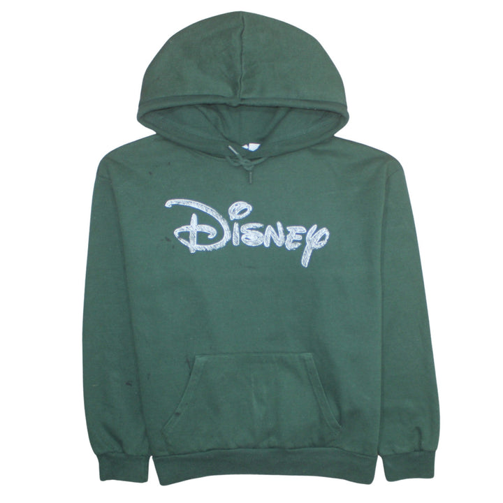 Disney Womens Green Pullover Hoodie Size M Graphic Logo Sweatshirt