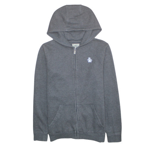 Original Penguin Boys Grey Full Zip Hoodie 12-13 Years Cotton Blend