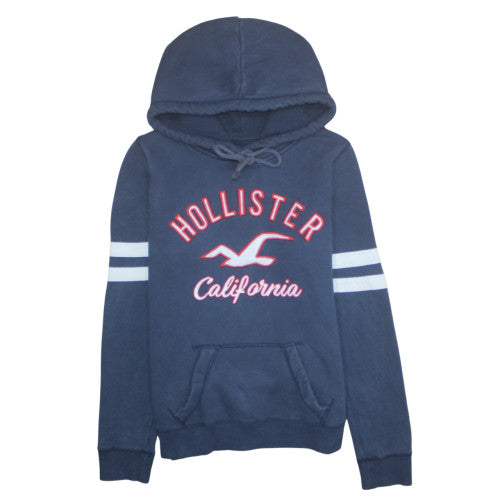 Hollister Men’s Blue M Pullover Hoodie with Logo – Regular Fit
