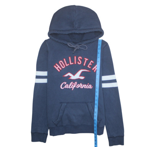 Hollister Men’s Blue M Pullover Hoodie with Logo – Regular Fit