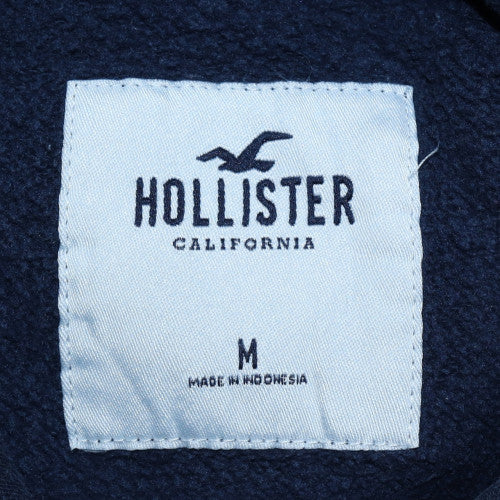 Hollister Men’s Blue M Pullover Hoodie with Logo – Regular Fit