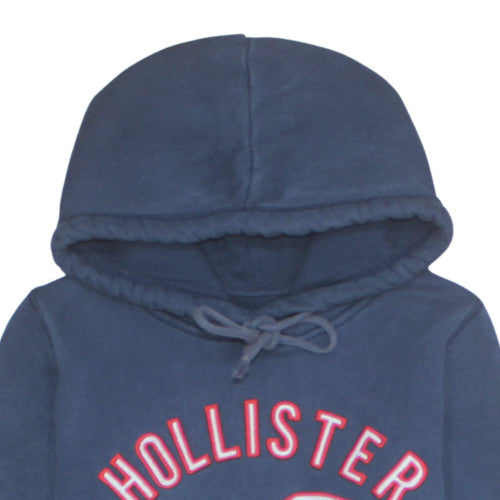 Hollister Men’s Blue M Pullover Hoodie with Logo – Regular Fit
