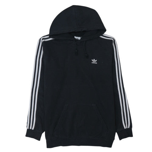 adidas Men Black Pullover Hoodie Medium Sports Fleece Sweatshirt