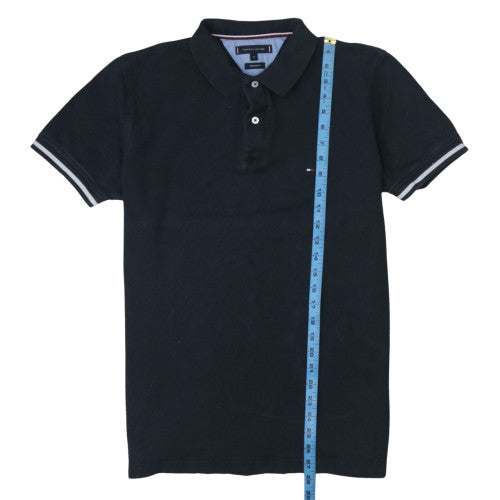Tommy Hilfiger Men's Black Cotton Polo Shirt Regular Fit M
