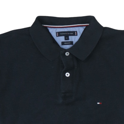 Tommy Hilfiger Men's Black Cotton Polo Shirt Regular Fit M