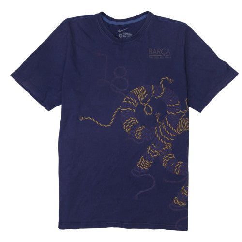 Nike Men Blue Barca Graphic Print XL Short Sleeve T-Shirt