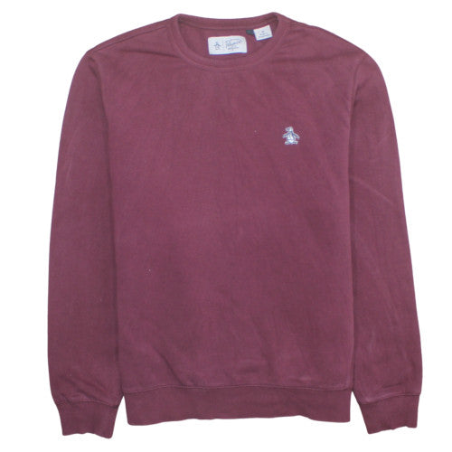 Original Penguin Men's Red Cotton Crew Neck Sweatshirt M