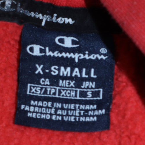 Champion Men's Red Pullover Hoodie XS Fleece Logo Sweatshirt