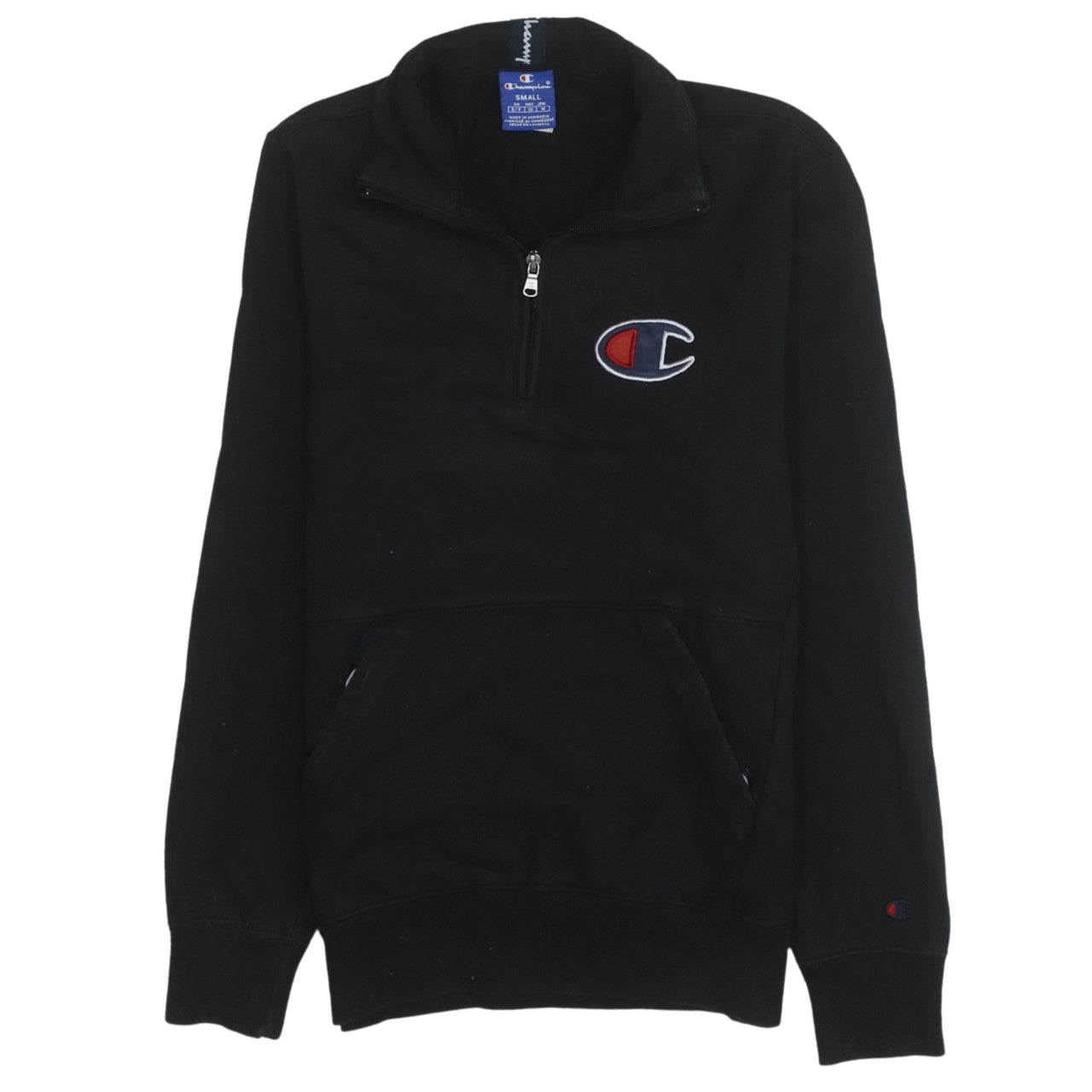 Champion Men's Black Small 1/2 Zip Fleece Sweatshirt