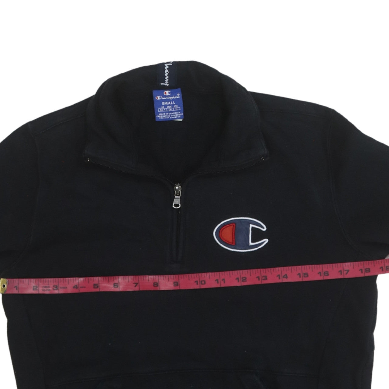 Champion Men's Black Small 1/2 Zip Fleece Sweatshirt