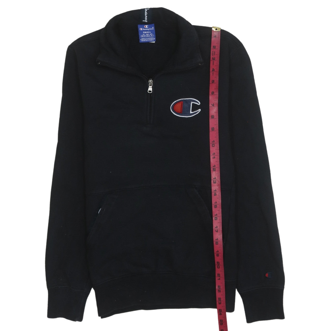 Champion Men's Black Small 1/2 Zip Fleece Sweatshirt