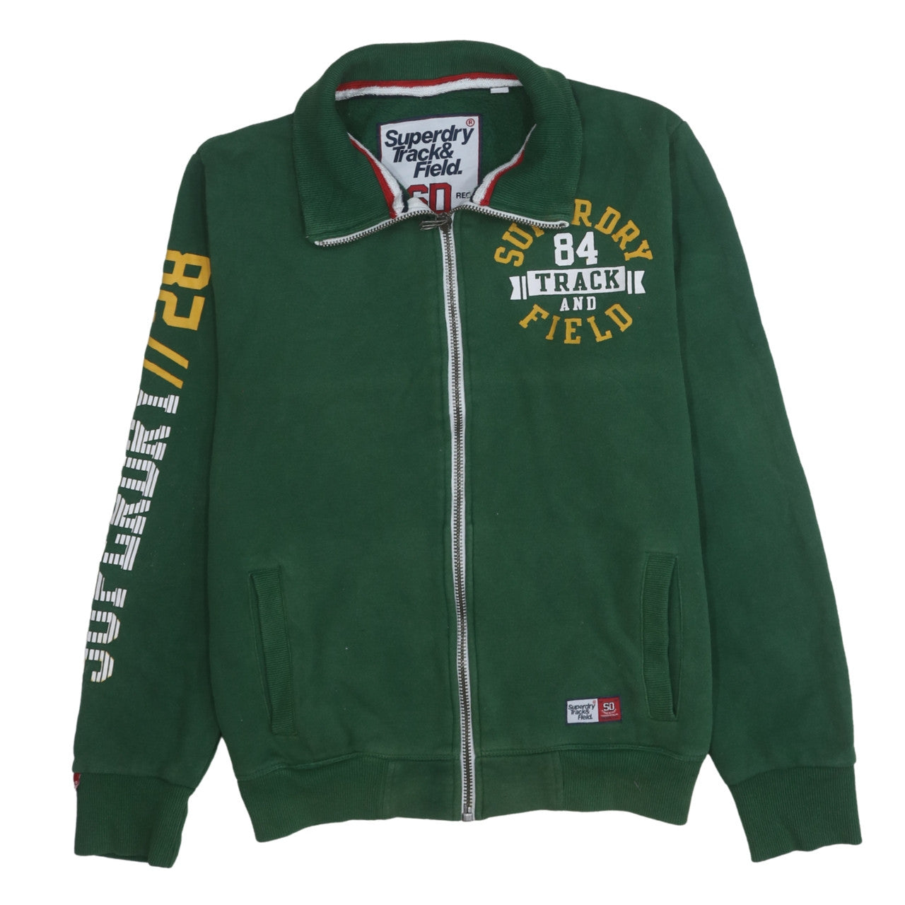 Superdry Men's Green Full Zip Track & Field Sweatshirt Size L