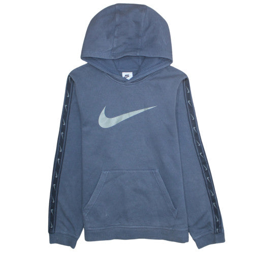 Nike Boys Blue Pullover Hoodie XL Fleece Graphic Swoosh Hooded Sweatshirt