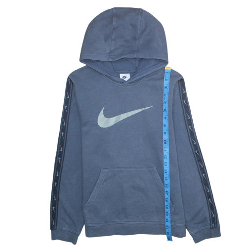 Nike Boys Blue Pullover Hoodie XL Fleece Graphic Swoosh Hooded Sweatshirt